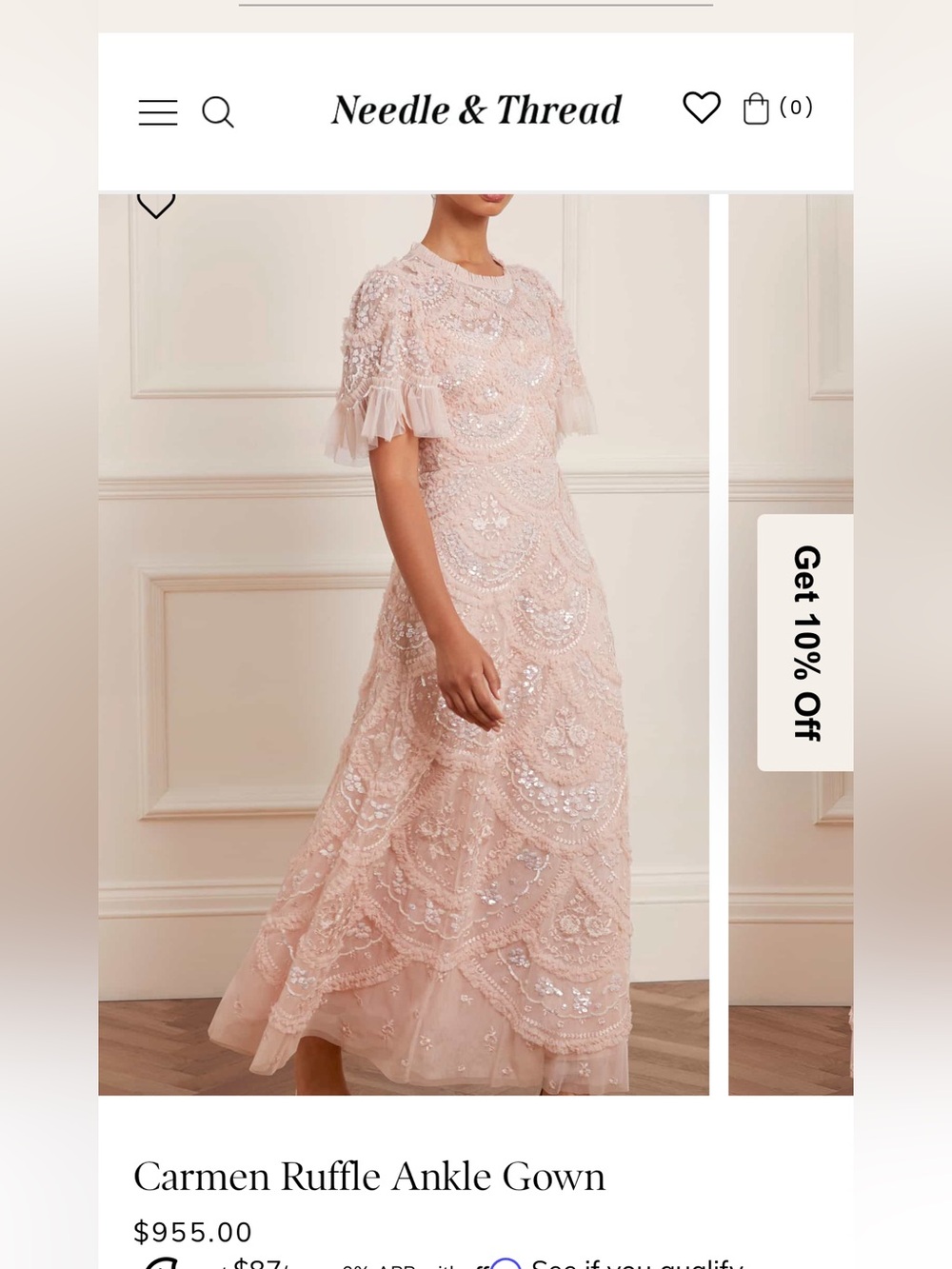 Needle and Thread Carmen Ruffle Ankle Gown
